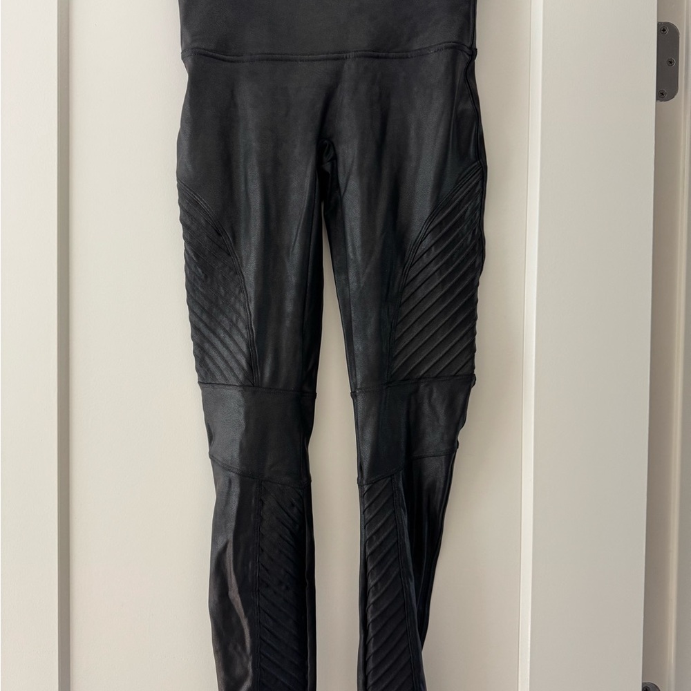 Spanx Black High-Waisted Moto Leggings